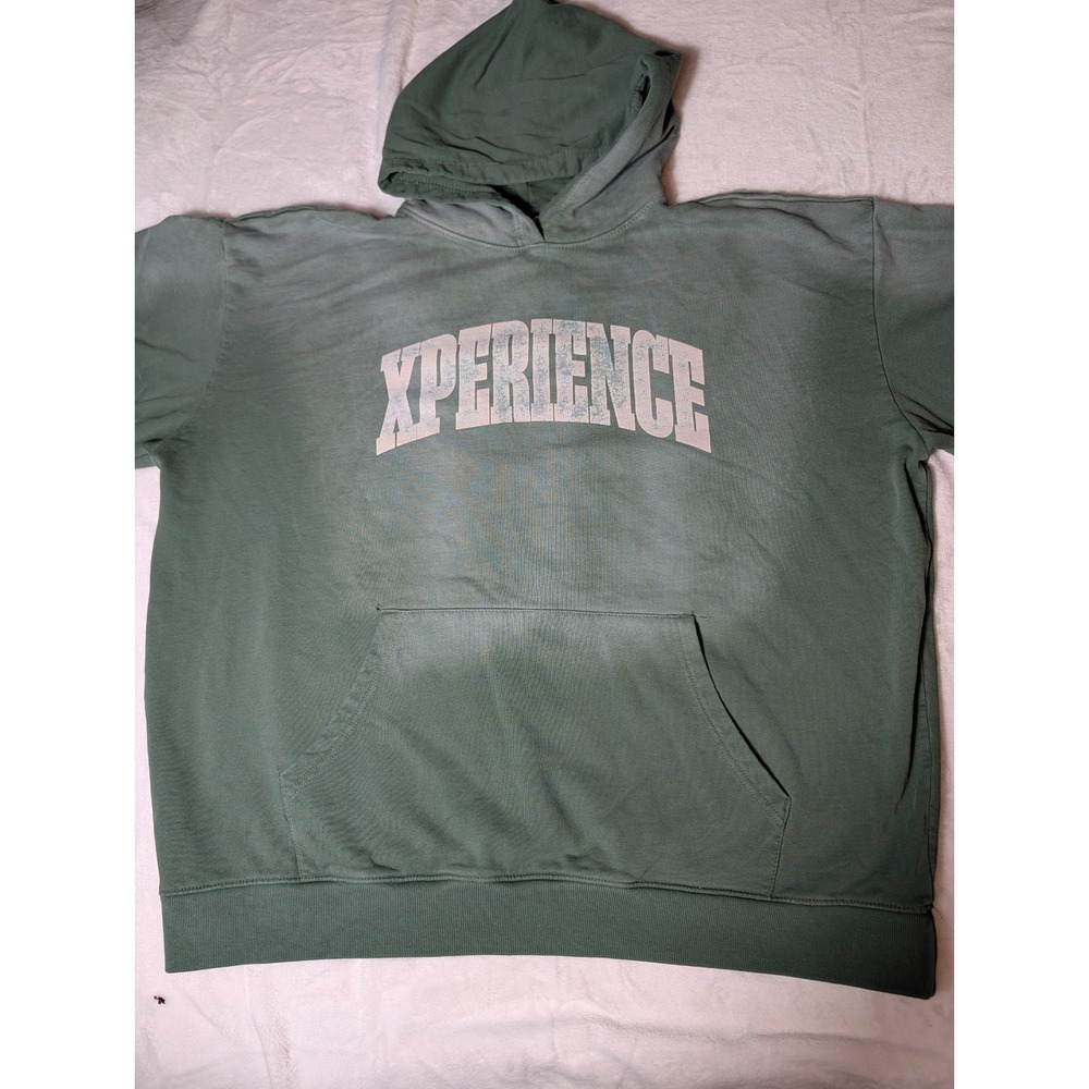 Cotton Collective XPERIENCE Hoodie Mens XXL Sage Oversized Graphic Streetwear
